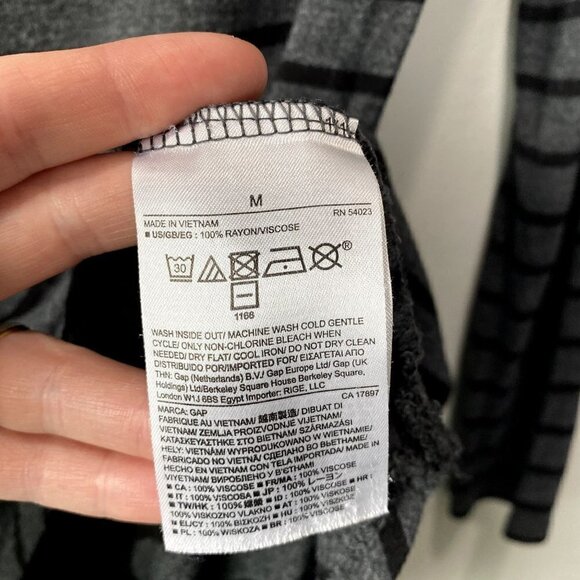 Gap Striped Long Sleeve V Neck Top M - Picture 6 of 7